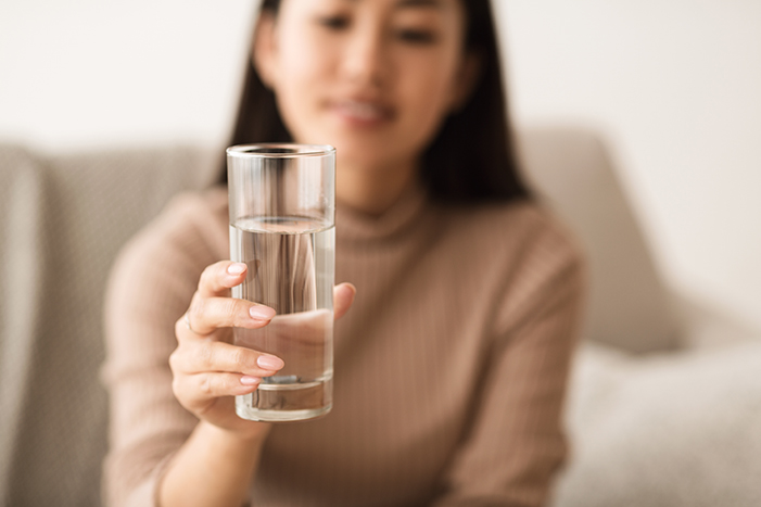 woman drinking water