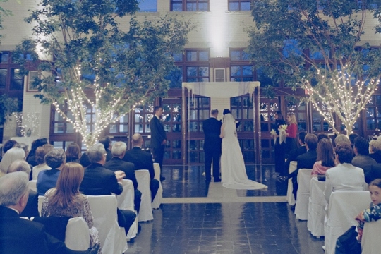 Ilene goldman's wedding, bride and groom standing under the chuppah